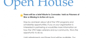 VFW Open House Sep 12th Is to Help Vets Learn About Programs and Scholarships