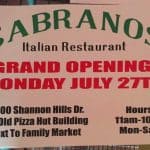 New Italian Restaurant, Sabrano's, Opens July 27 in Shannon Hills