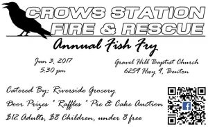Crows Station Fire & Rescue Annual Fish Fry is June 3rd