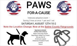 "Paws for a Cause" Dog Adoption Event for Veterans This Saturday at Fairgrounds