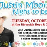 Justin Moore's Live Performance in Benton Oct 10th Features Dinner & Auctions
