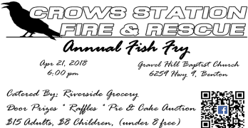Crows Station Fire & Rescue to Hold Annual Fish Fry on Saturday Night!