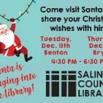 See Santa at the Library Dec 11th & 13th for Pictures and Crafts