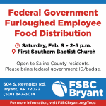 Church to Host Food Distribution Day Feb 9th for Local Furloughed Fed Employees
