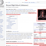 Someone's  had fun with Bryant High School's Wikipedia page