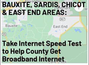 Bauxite, Sardis, Chicot & East End areas could get broadband if residents take speed test