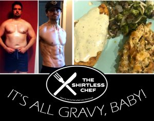 Shirtless Chef says "Crikey, it's The Rozzers!" - Fish & Chips is the recipe this week