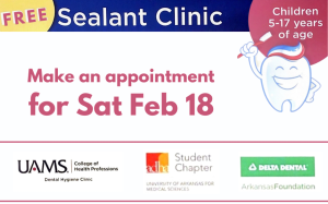 Register your children for free dental sealant and check up Feb 18th