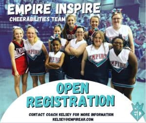 Registration now open for Inspire Special Needs/Adaptable Cheer Team