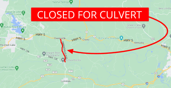 Owensville Cutoff closing for culvert installation
