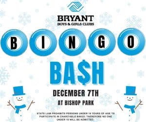 Christmas Cash Bingo Bash set for Dec 7th in Bryant; Tickets on sale in person only