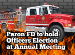 Paron FD to hold Officers Election at Annual Meeting Nov 6th