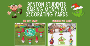 Benton students raising money by "Elfing" or "Grinching" your yard