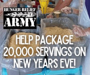 Join the pasta party on New Year's Eve; Package 20K servings of soup for local needy