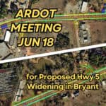 Come to ARDOT's meeting Jun 18 for proposed Hwy 5 widening in Bryant