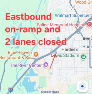 ARDOT to close Benton on-ramp and 2 lanes to install overhead sign March 15-16