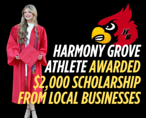 Harmony Grove athlete awarded $2,000 scholarship from local businesses