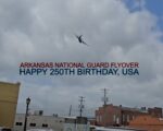 [VIDEO] C-130 soars over Saline County Courthouse in statewide flyover USA's 250th birthday