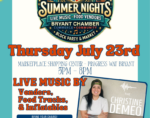 Food trucks & live music highlight Bryant Summer Nights evening, July 23rd