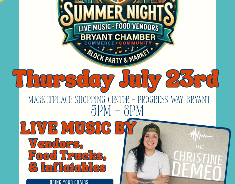 Food trucks & live music highlight Bryant Summer Nights evening, July 23rd