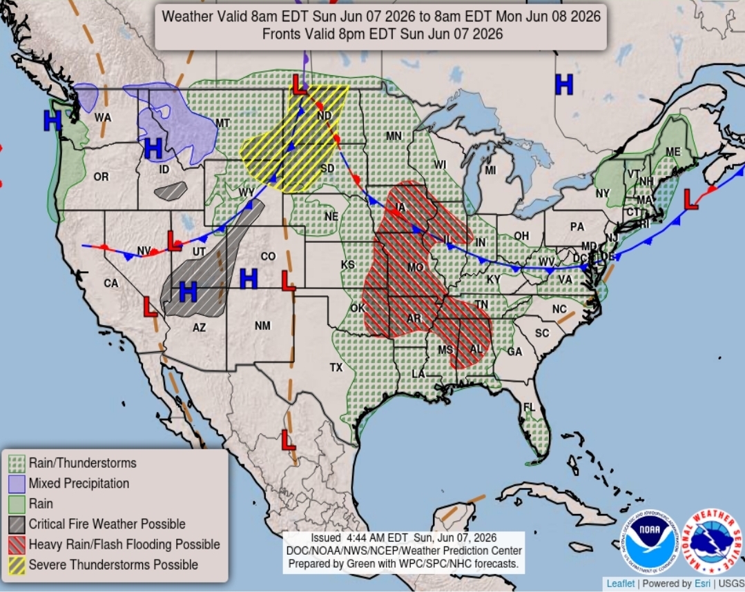 Sunday storms precede weeklong heatwave