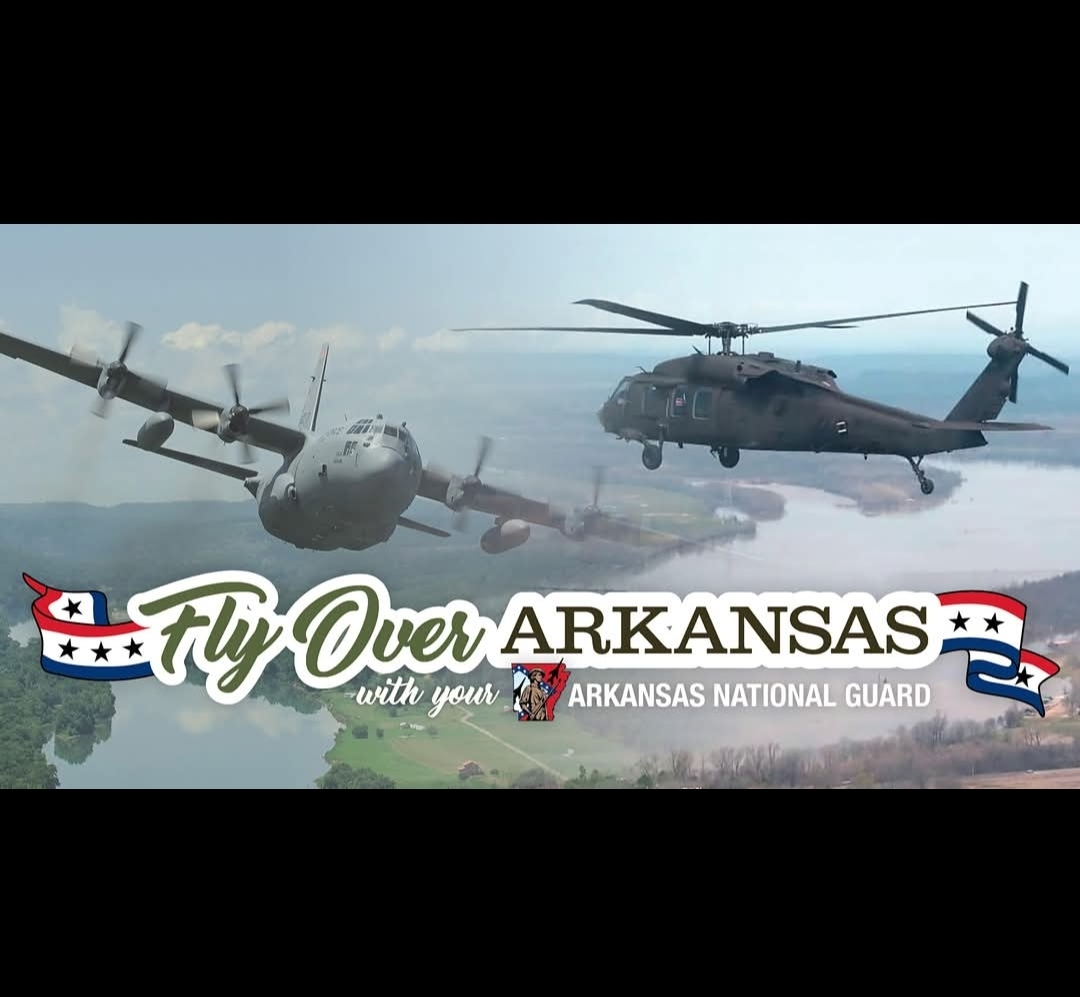 Arkansas National Guard flying over Benton & other cities for America's 250th birthday