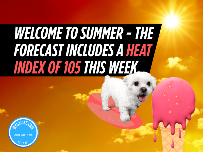 Welcome to Summer - the Forecast includes a Heat Index of 105° this week