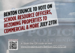 Benton Council to vote on school resource officers, rezoning properties to commercial & more July 27th