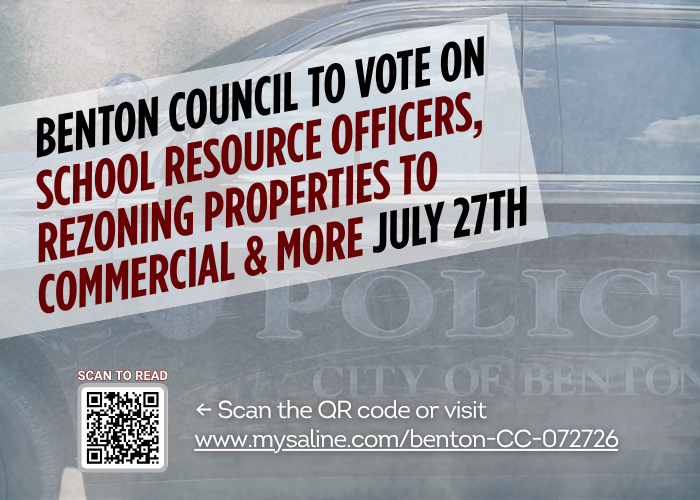 Benton Council to vote on school resource officers, rezoning properties to commercial & more July 27th