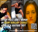 Bryant police arrest woman on felony burglary charges after local boutique theft