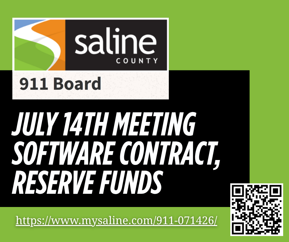 Saline County 911 Board to vote on software contract, discuss reserve funds at July 14th meeting