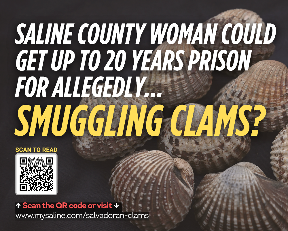 Saline County woman faces up to 20 years in prison for allegedly smuggling clams from El Salvador