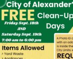 Alexander residents can dump tires, yard waste & old appliances for free Sept 18-19