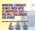 Municipal candidate filing finishes with 41 unopposed seats, lots of challengers for others