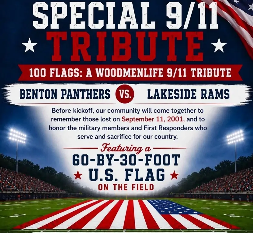Benton High School to host special 9/11 tribute with giant U.S. flag before Lakeside game