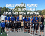 Scottie Pippen & Hornets teams celebrate new basketball court in Bryant