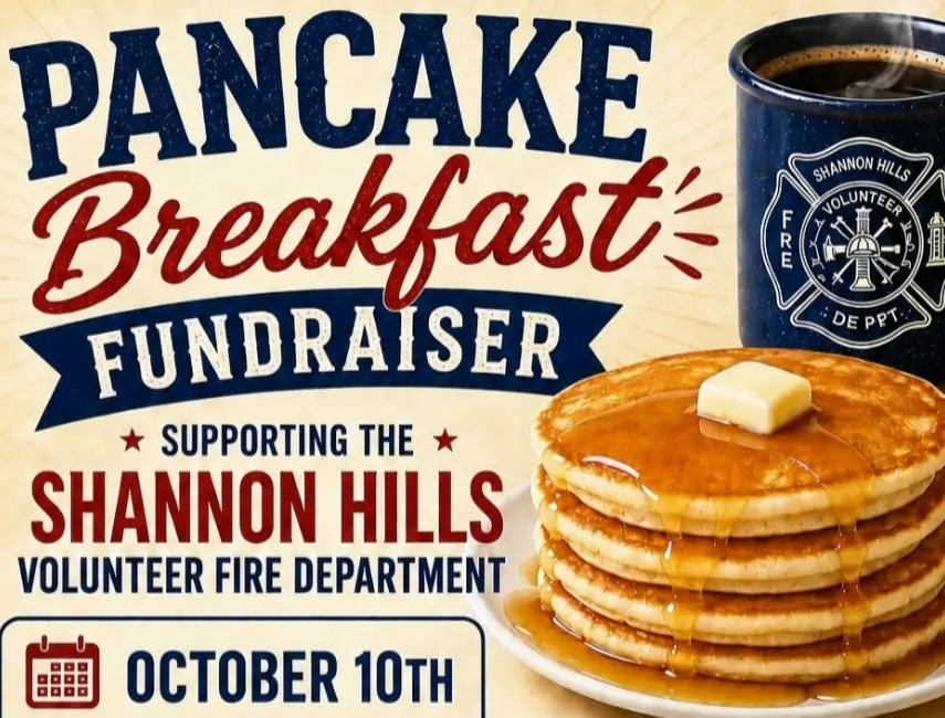Pancake breakfast and flu shot clinic Oct 10th benefits Shannon Hills FD